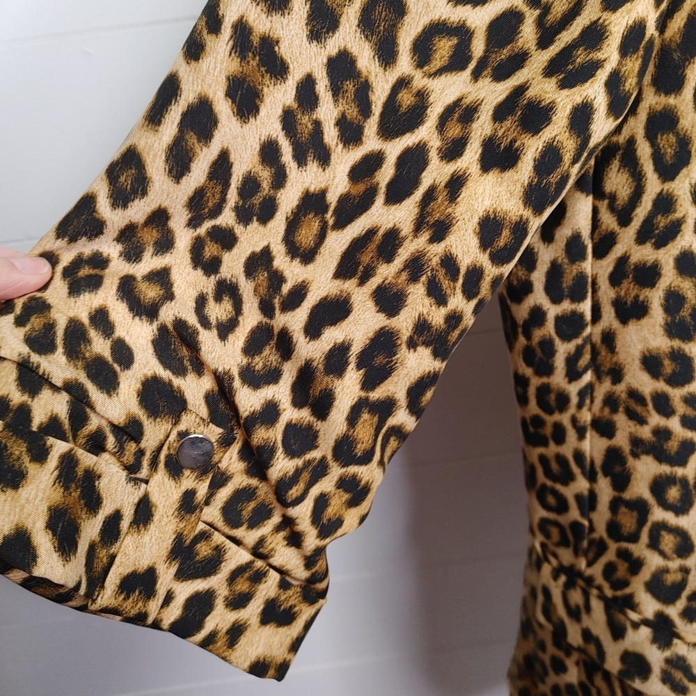 Zara Leopard Print Open Blazer Size XXL - Picture 6 of 12